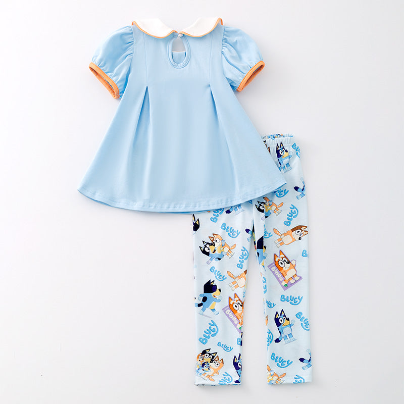 (In Stock G29-4-3)Girls Cartoon Embroidery Outfit Set