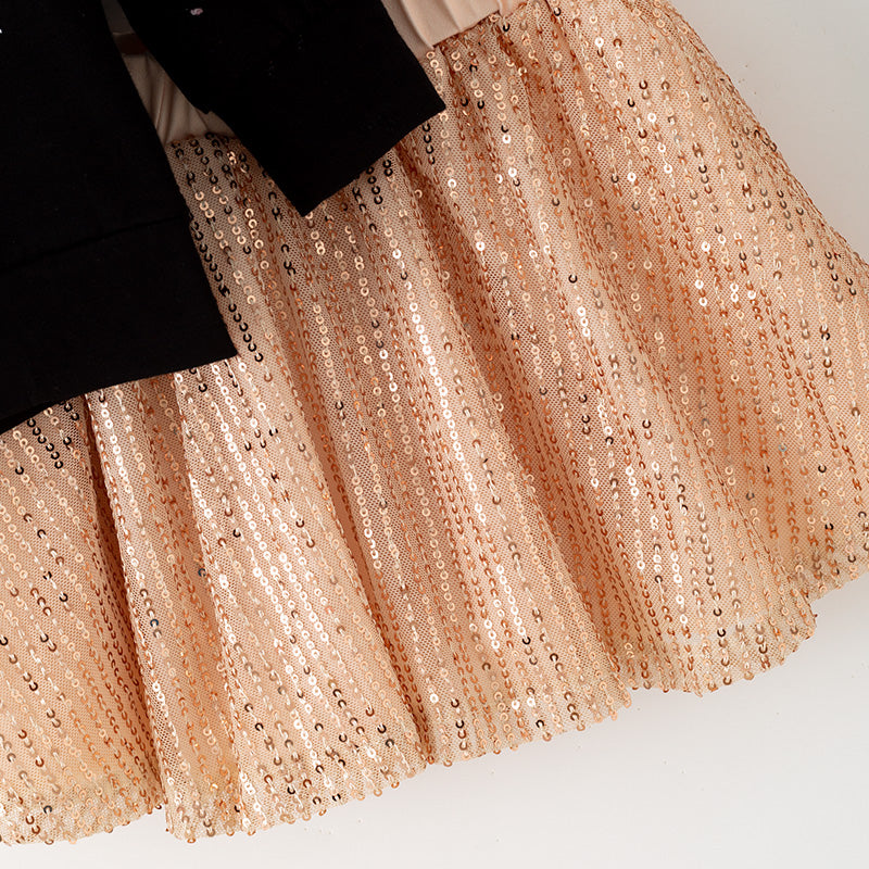 (In Stock)Girls Christmas Gingerbread Sequin Skirt Set