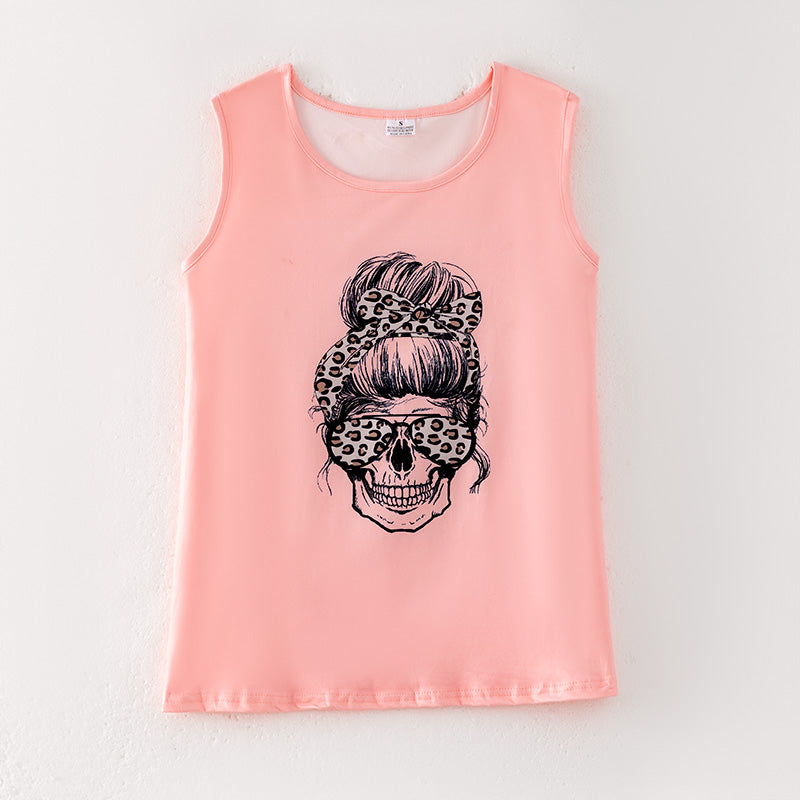 (In Stock)Adults Spring and Summer Skull Print Tank Top