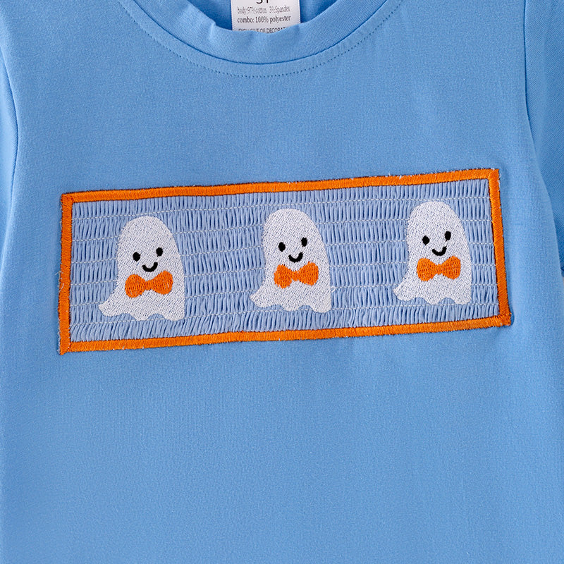 (In Stock G29-4-2)Boys Halloween Ghost Embroidery Outfit Set