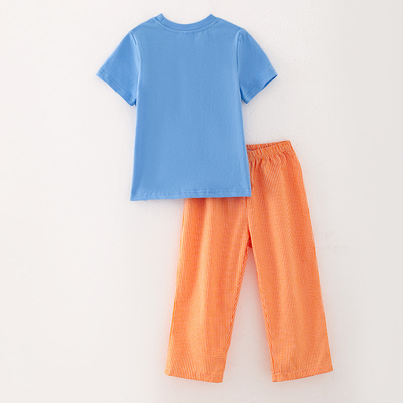 (In Stock G29-4-2)Boys Halloween Ghost Embroidery Outfit Set