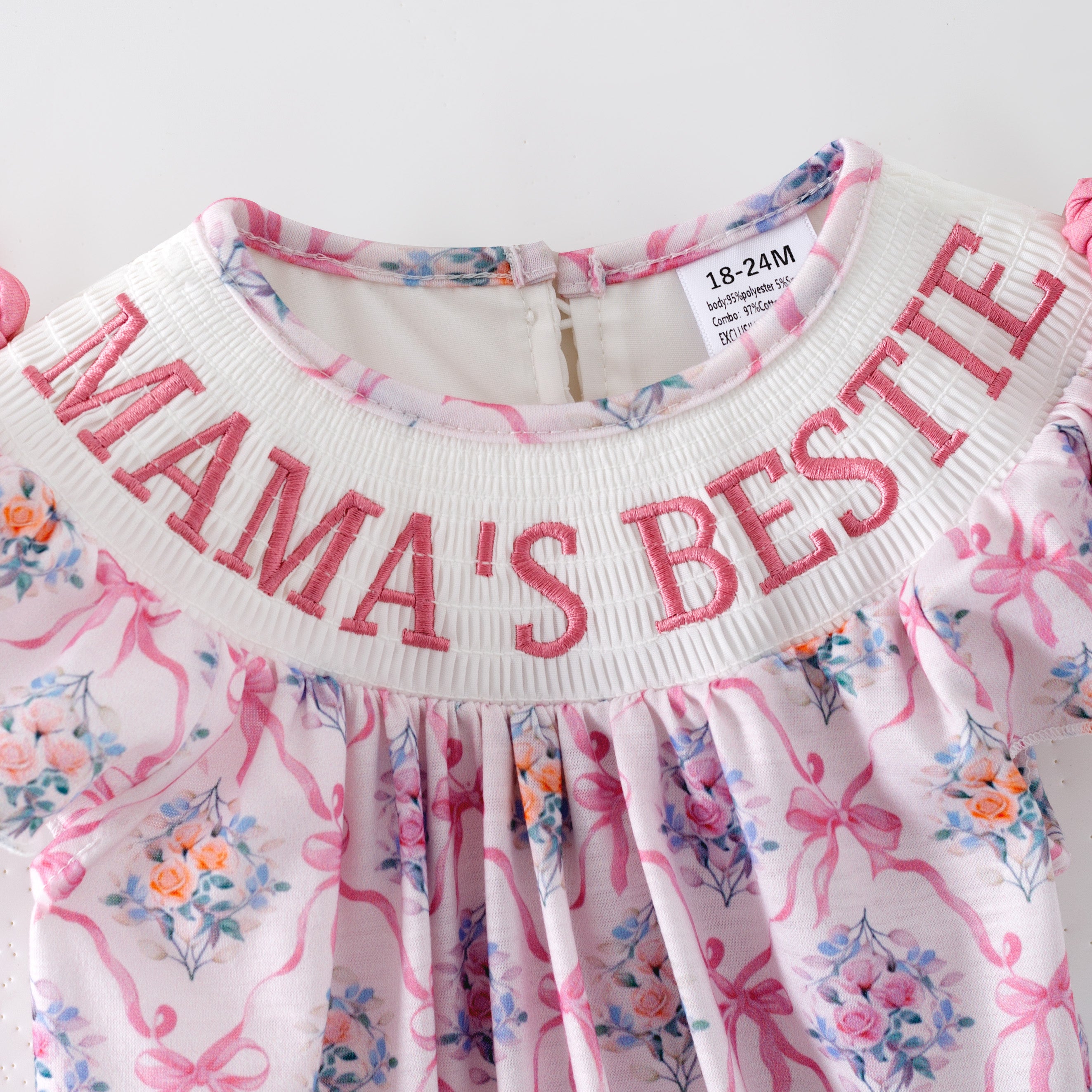 (Pre Order,Prepack Zone)Toddler Girls MAMA&DADDY Embroidery Romper(Mix Size)
