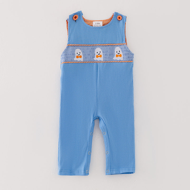 (In Stock G29-4-1)Baby Boys Halloween Ghost Embroidery Romper