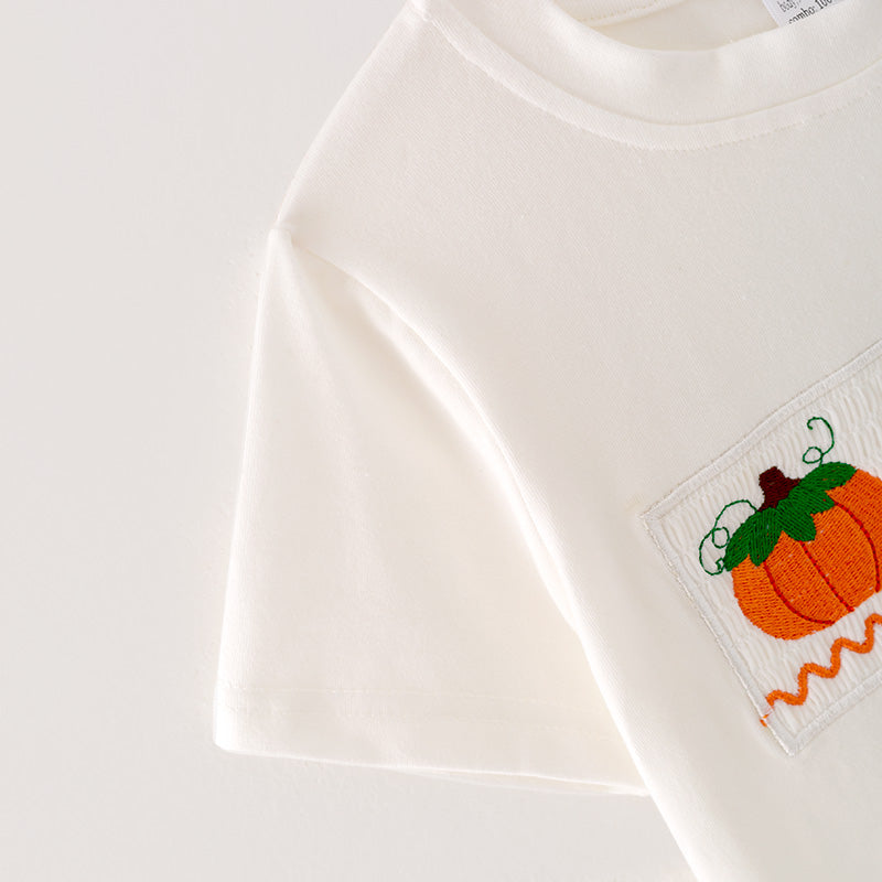 (In Stock G29-5-3)Boys Halloween Blue Plaid Embroidery Outfit Set