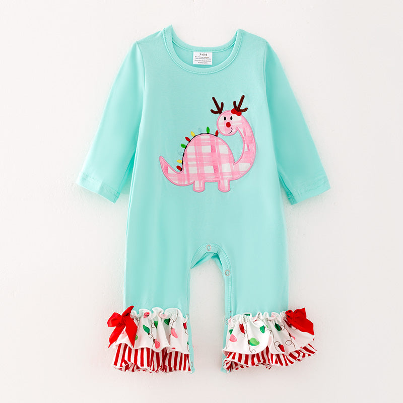(In Stock G7-5-1)Baby Girls Christmas Print Romper