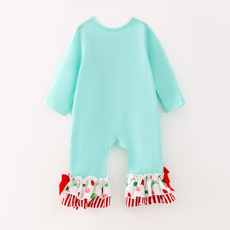 (In Stock G7-5-1)Baby Girls Christmas Print Romper