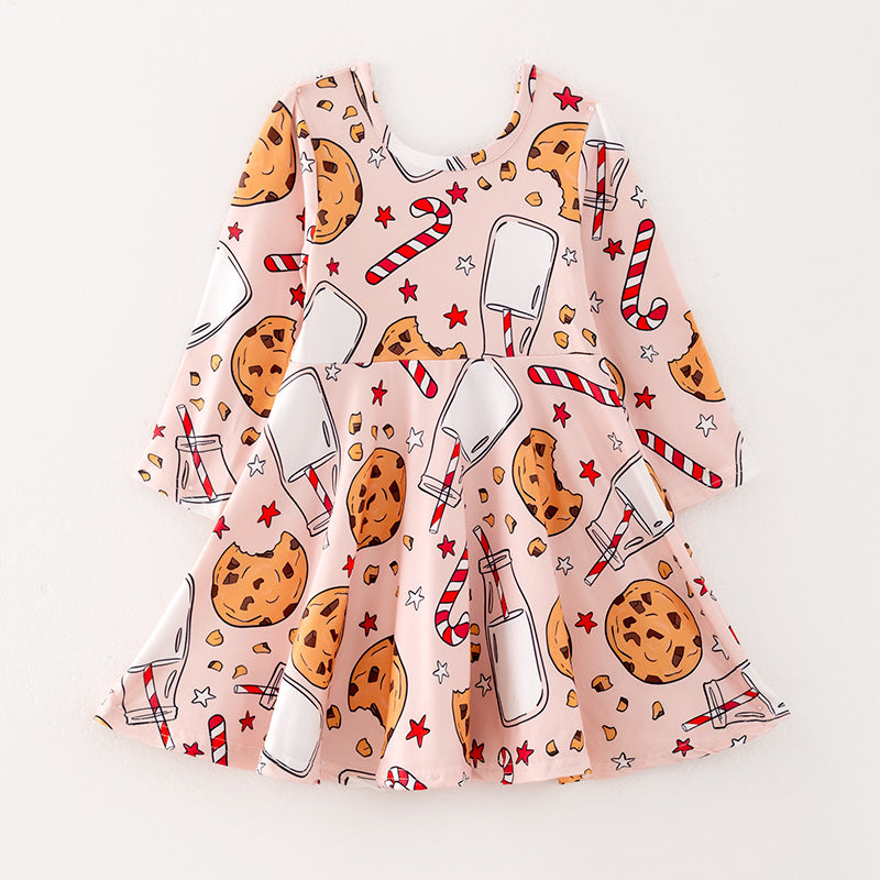 (In Stock G7-5-1)Girls Christmas Print Dress