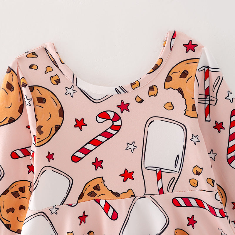 (In Stock G7-5-1)Girls Christmas Print Dress