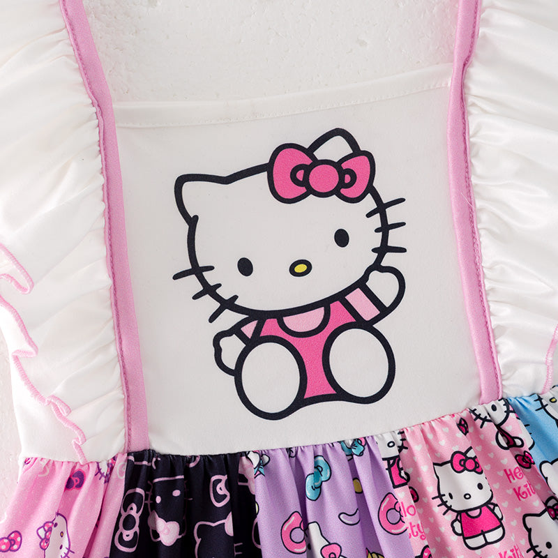 (In Stock)Girls Spring and Summer Cartoon Print Dress
