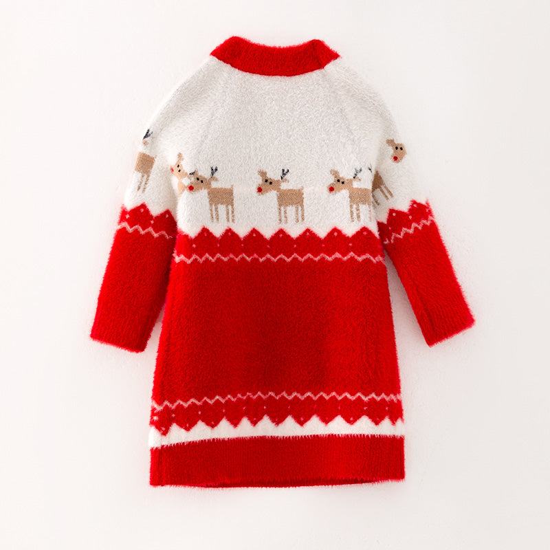 (In Stock G7-4-3)Girls Christmas Sweater Dress