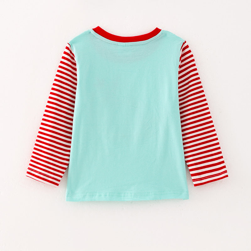 (In Stock G7-5-1)Girls Christmas Print Top