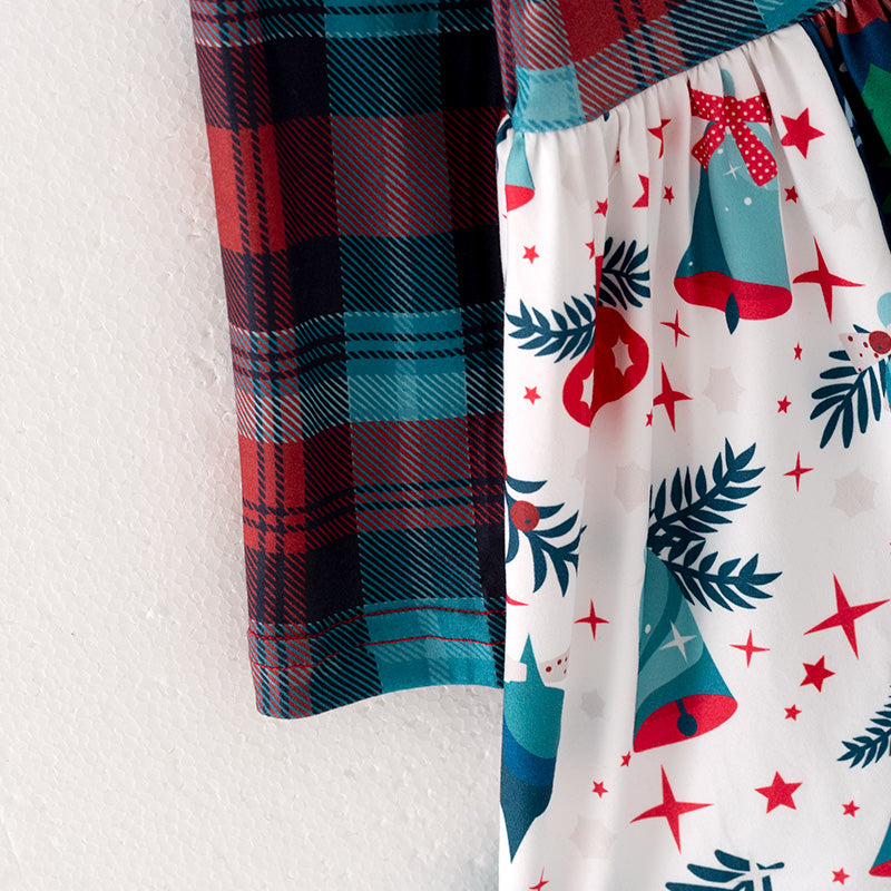 (In Stock G7-5-1)Girls Christmas Print Dress