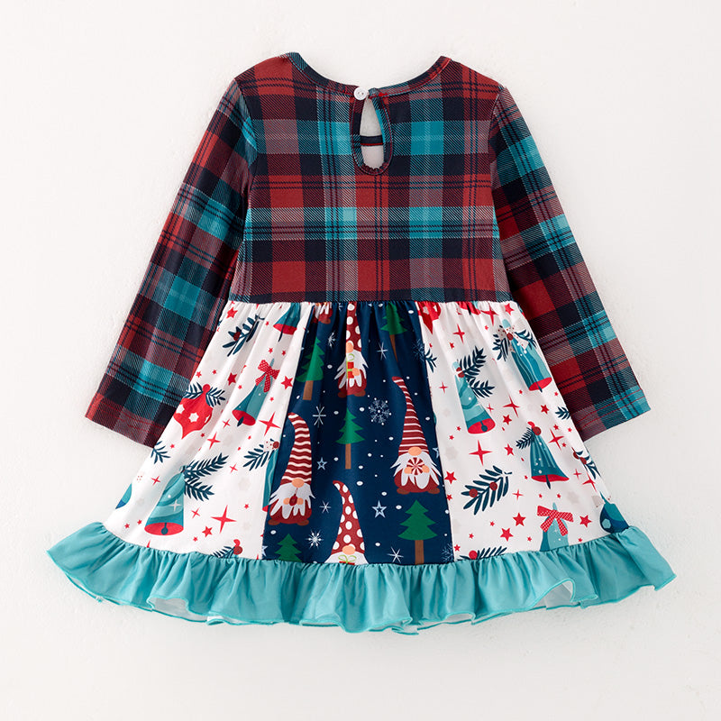 (In Stock G7-5-1)Girls Christmas Print Dress