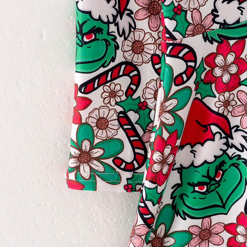 (Pre Order)Girls Christmas Print Dress