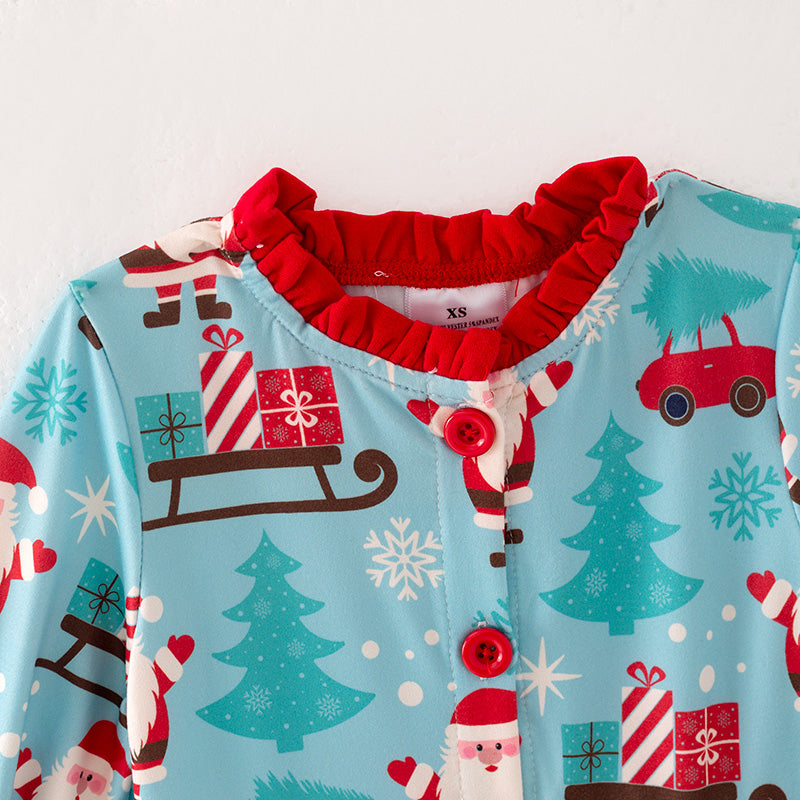 (In Stock L9-3-2)Girls Christmas Print Dress