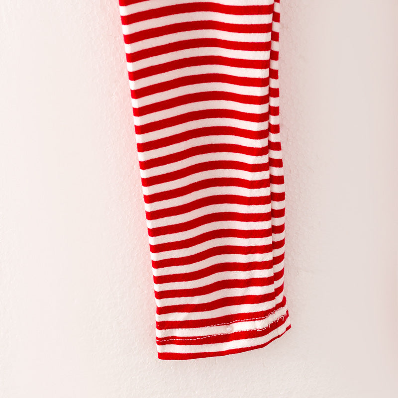 (In Stock G7-5-1)Girls Christmas Print Stripe Outfit Set