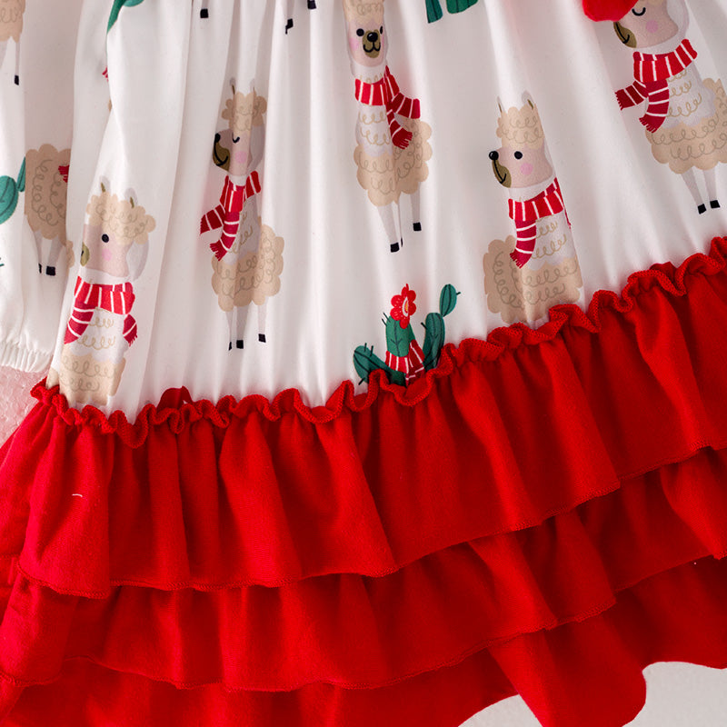 (In Stock G21-2-2)Girls Christmas Print Dress