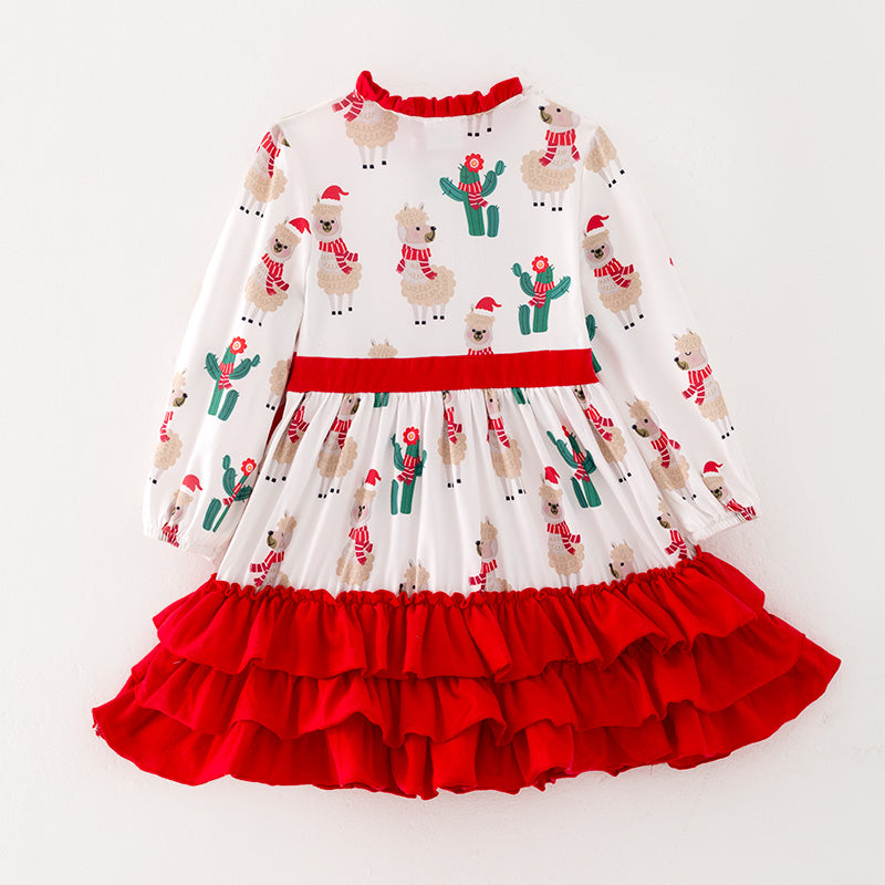 (In Stock G21-2-2)Girls Christmas Print Dress