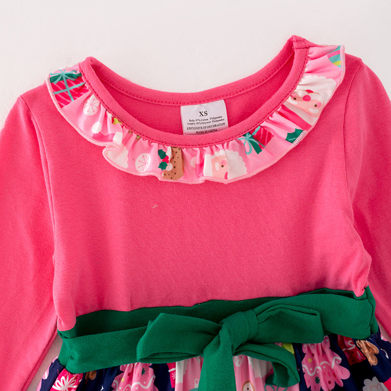 (In Stock G8-2-1)Girls Christmas Print Outfit Set