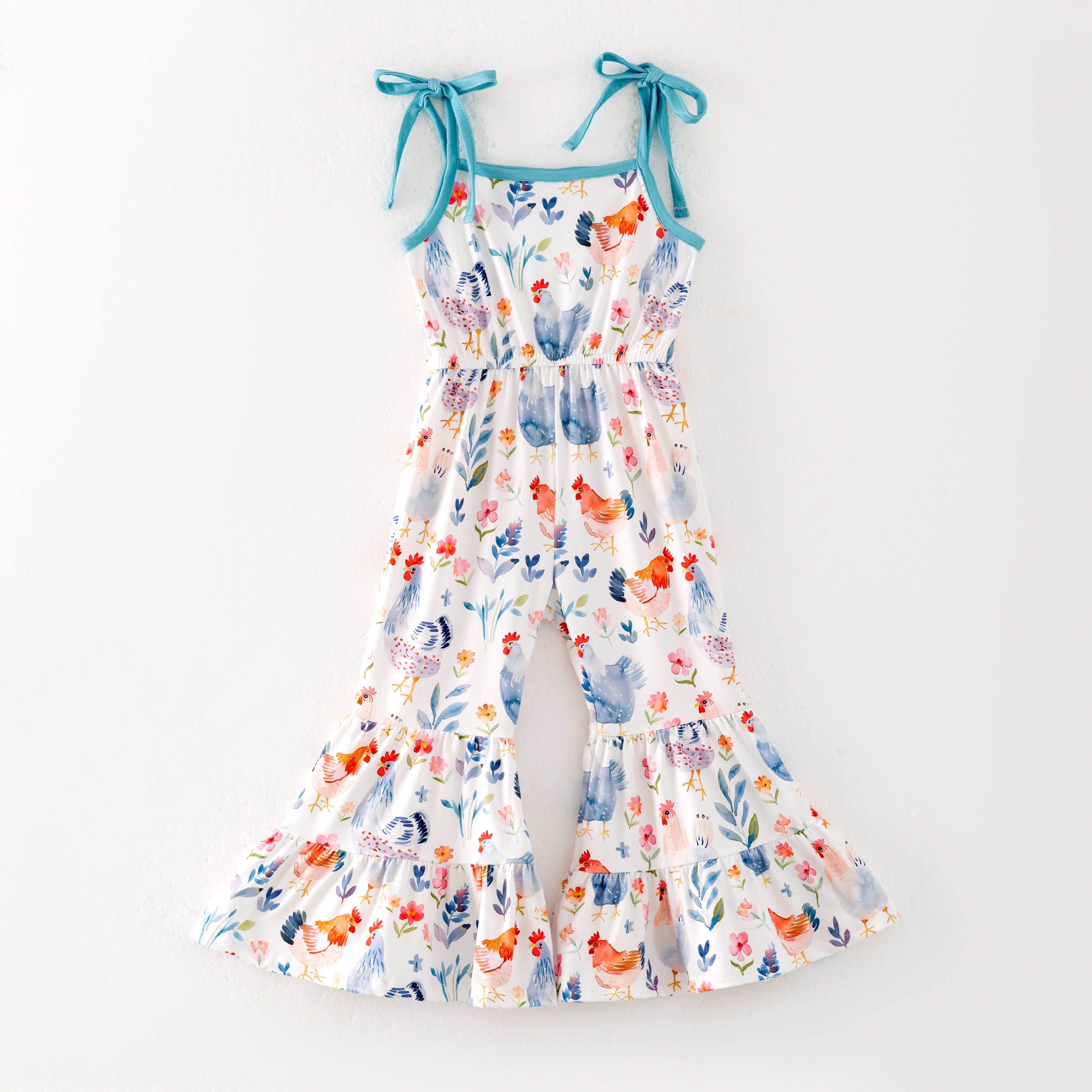 (Pre Order)Girls Spring and Summer Print Suspender Jumpsuit