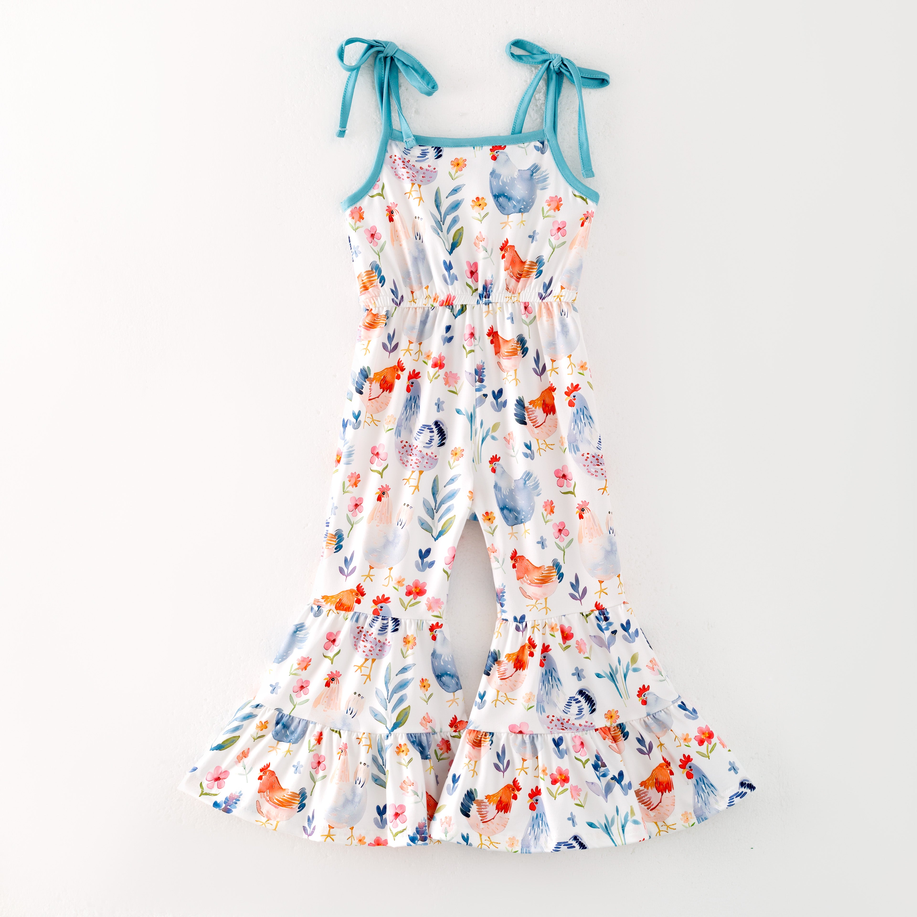 (Pre Order)Girls Spring and Summer Print Suspender Jumpsuit