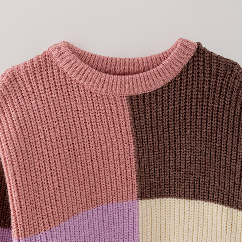 (In Stock G21-3-2)Mommy and Me Christmas Color Matching Sweater