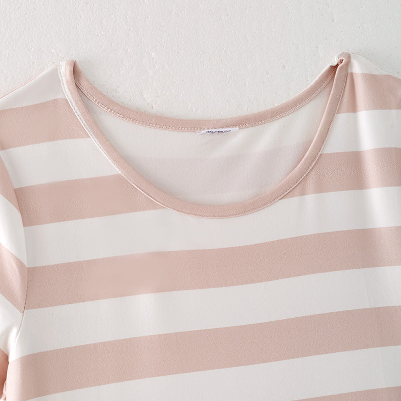 (In Stock)Adults Spring and Summer Beige Stripe Dress