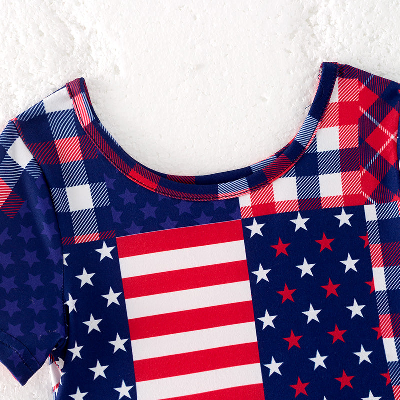 (In Stock)Girls Patriotic Print Dress