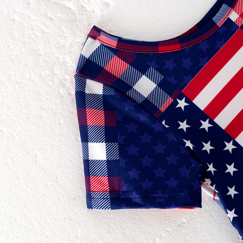 (In Stock)Girls Patriotic Print Dress