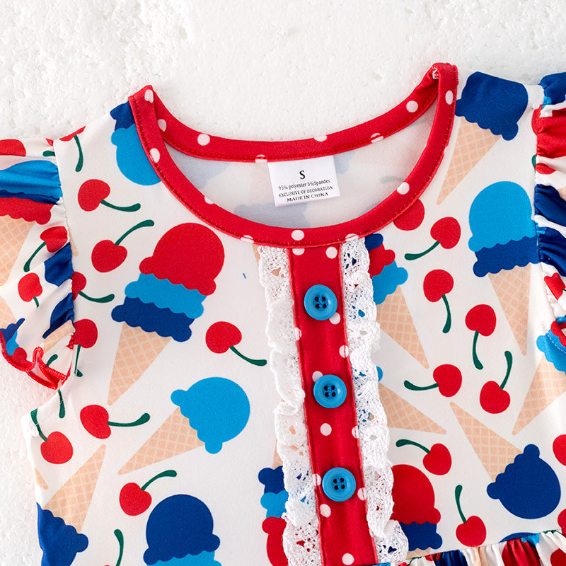 (In Stock)Girls Patriotic Print Dress