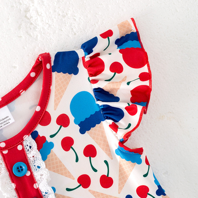 (In Stock)Girls Patriotic Print Dress