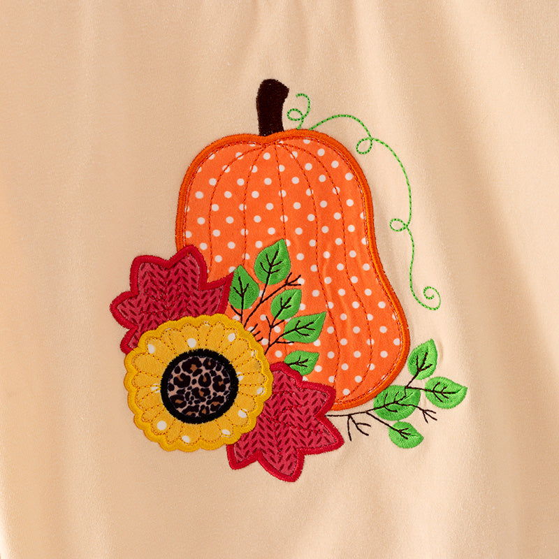 (In Stock L27-2-1)Girls Thanksgiving Print Outfit Set