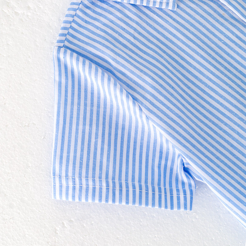 (In Stock)Boys Patriotic Applique Striped Shirt