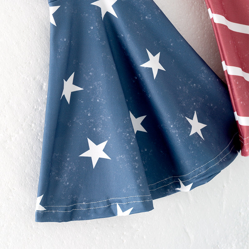 (In Stock)Girls Patriotic Print Outfit Set