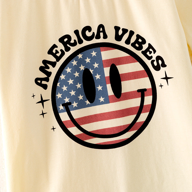 (In Stock)Girls Patriotic Print Outfit Set