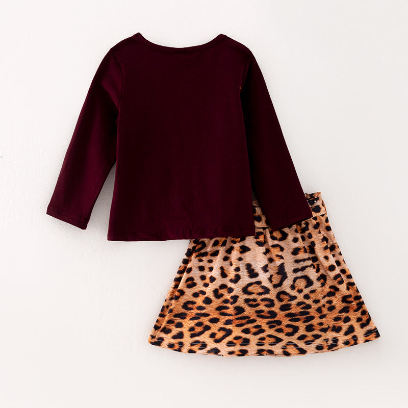 (In Stock L28-1-2)Girls Thanksgiving Print Outfit Set