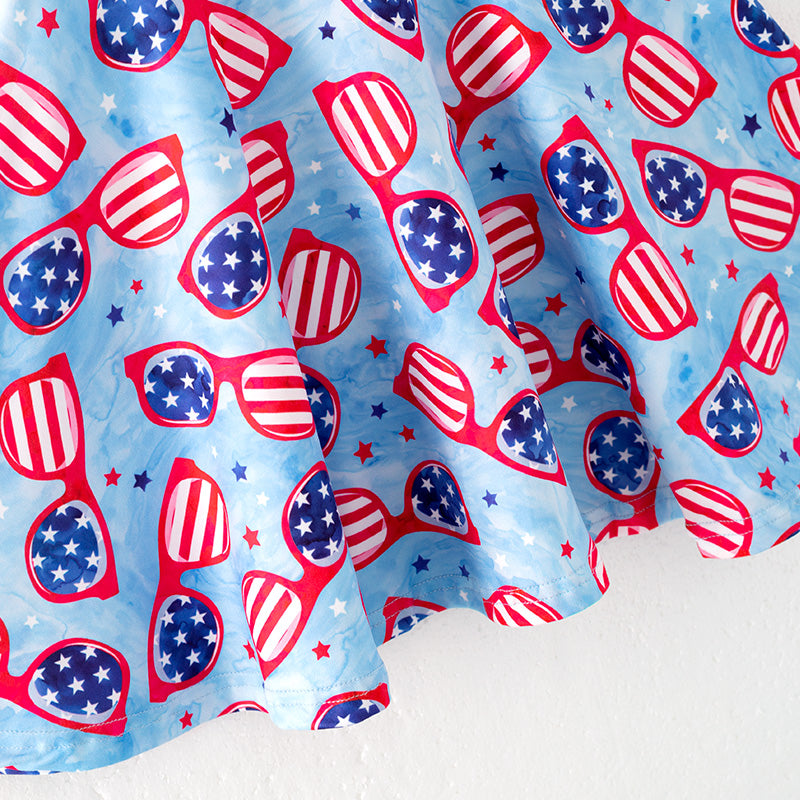 (In Stock)Girls Patriotic Print Dress