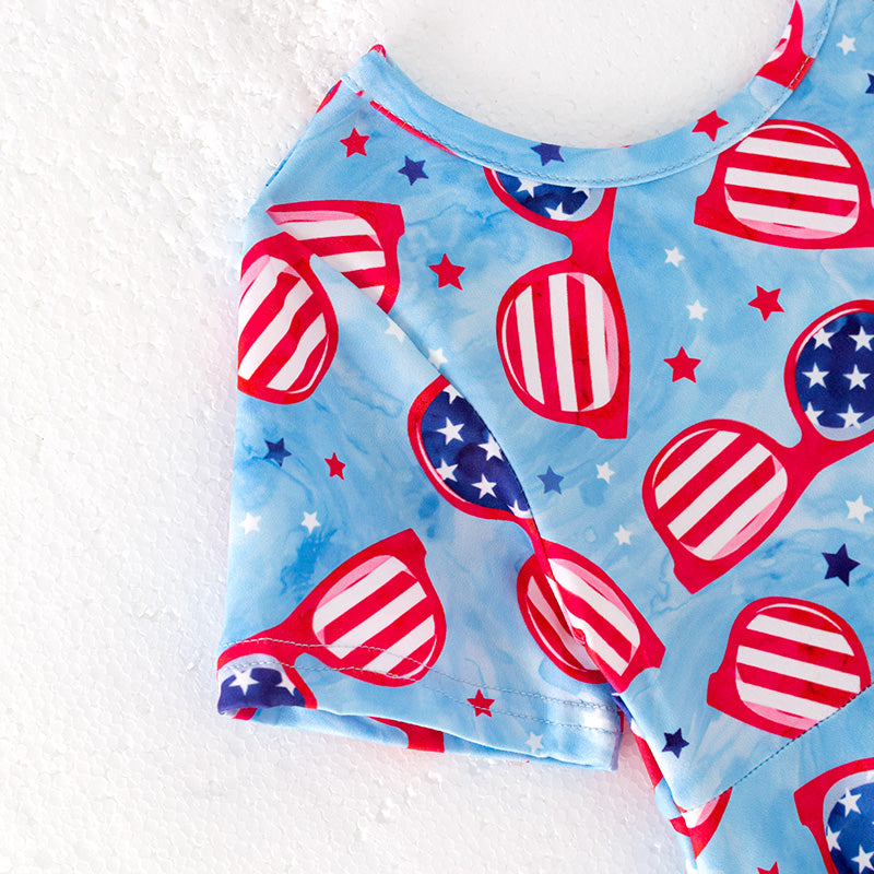 (In Stock)Girls Patriotic Print Dress