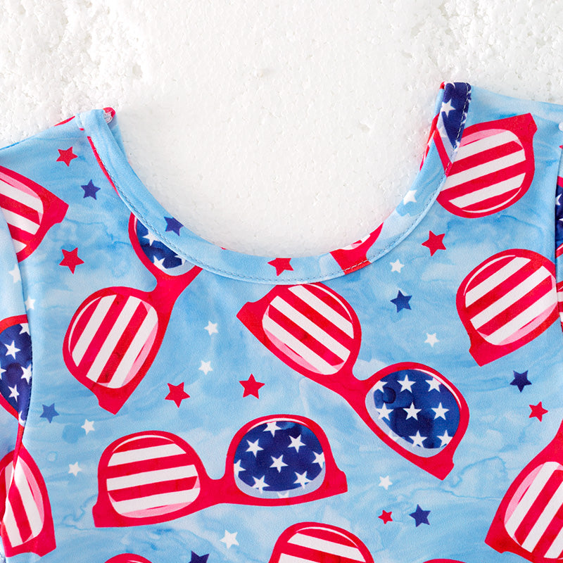(In Stock)Girls Patriotic Print Dress