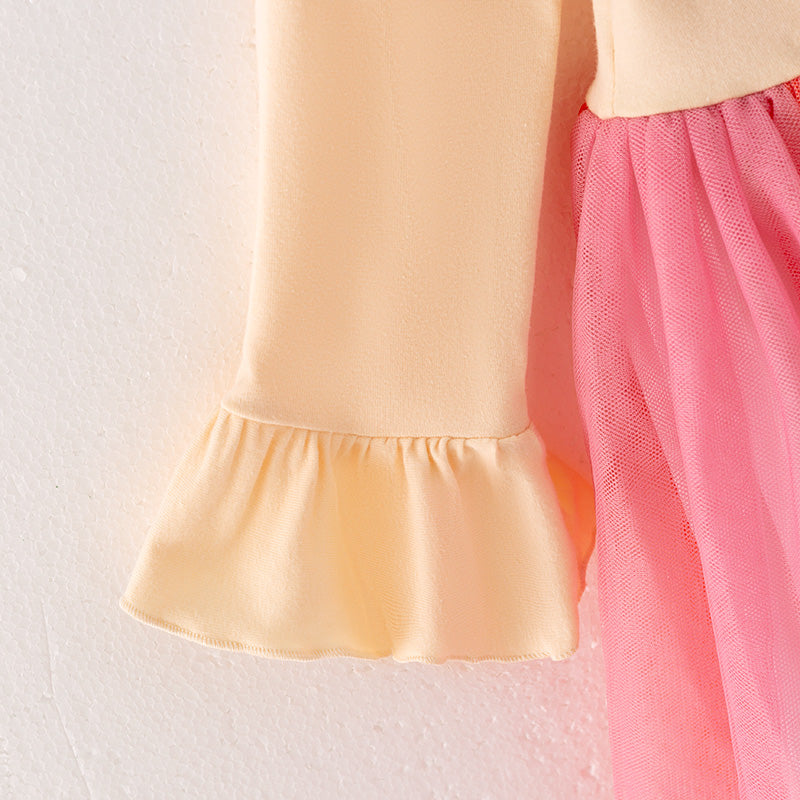 (In Stock L25-3-1)Girls Thanksgiving Print Tulle Dress