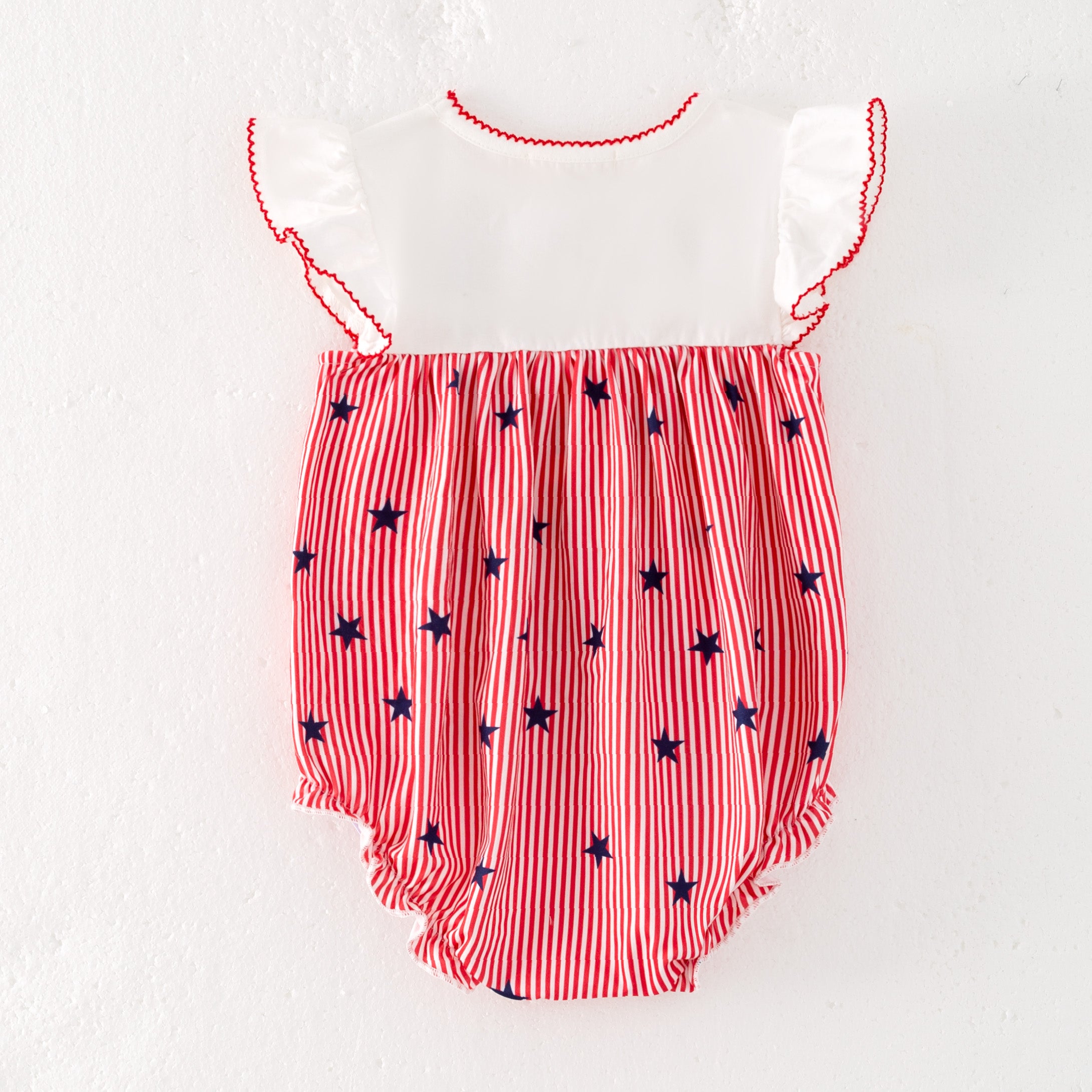 (In Stock)Toddler Girls Patriotic Chenille Patches Romper