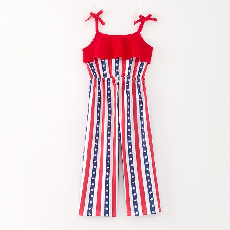 (In Stock)Girls Patriotic Print Jumpsuit