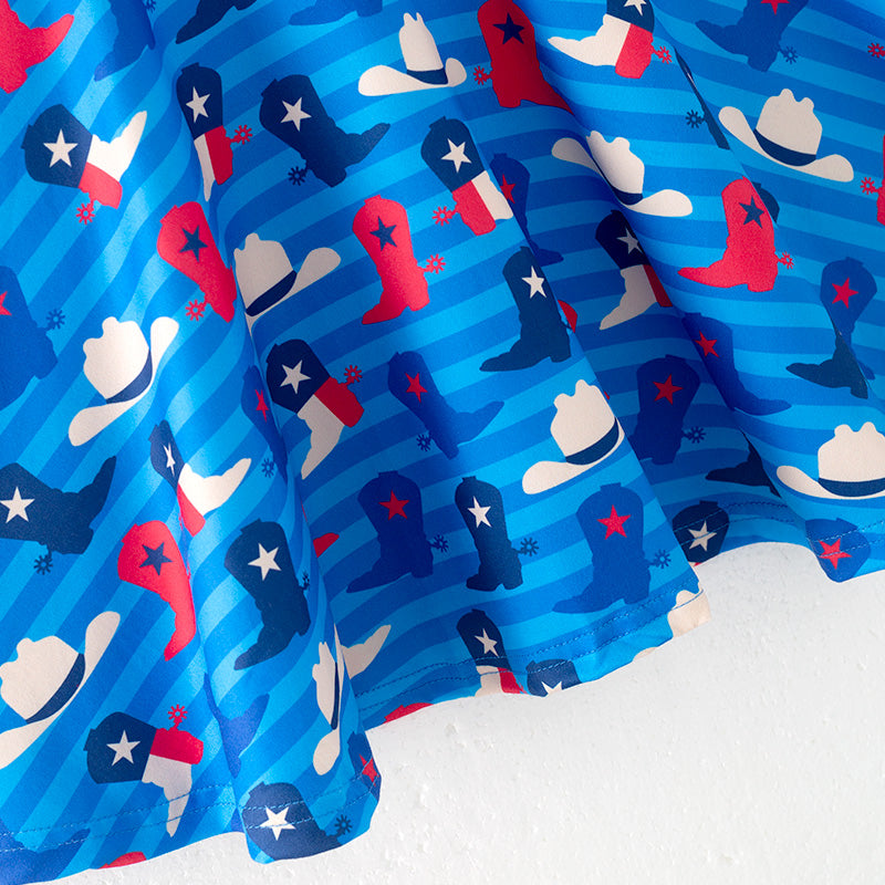 (In Stock)Girls Patriotic Print Dress