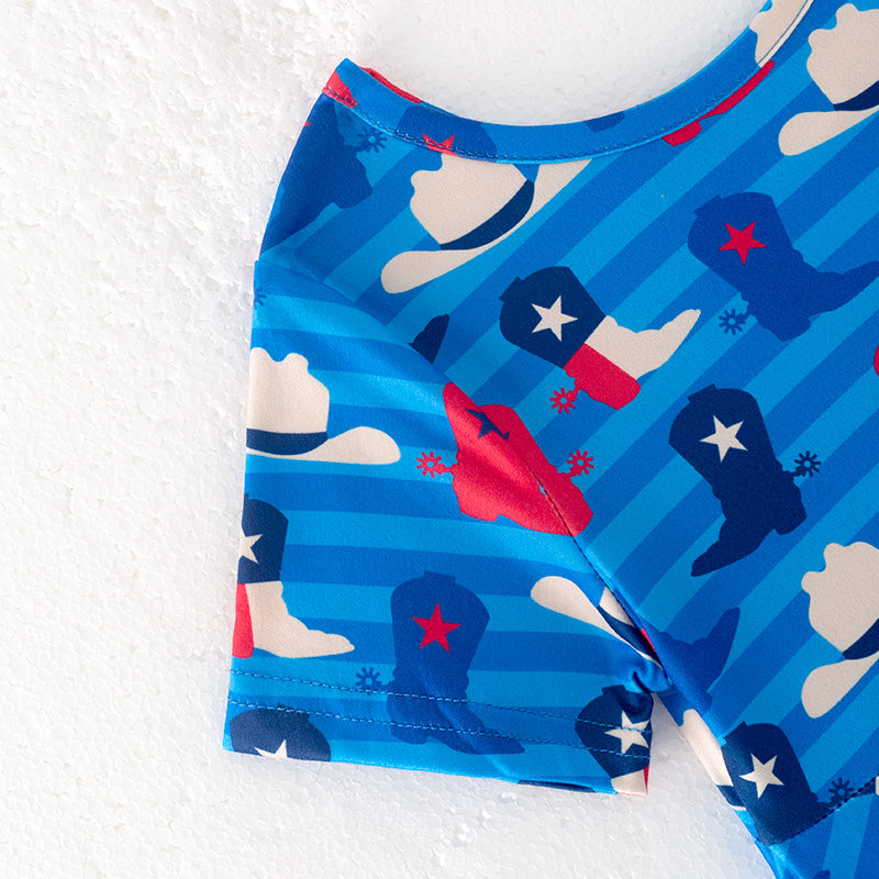 (In Stock)Girls Patriotic Print Dress