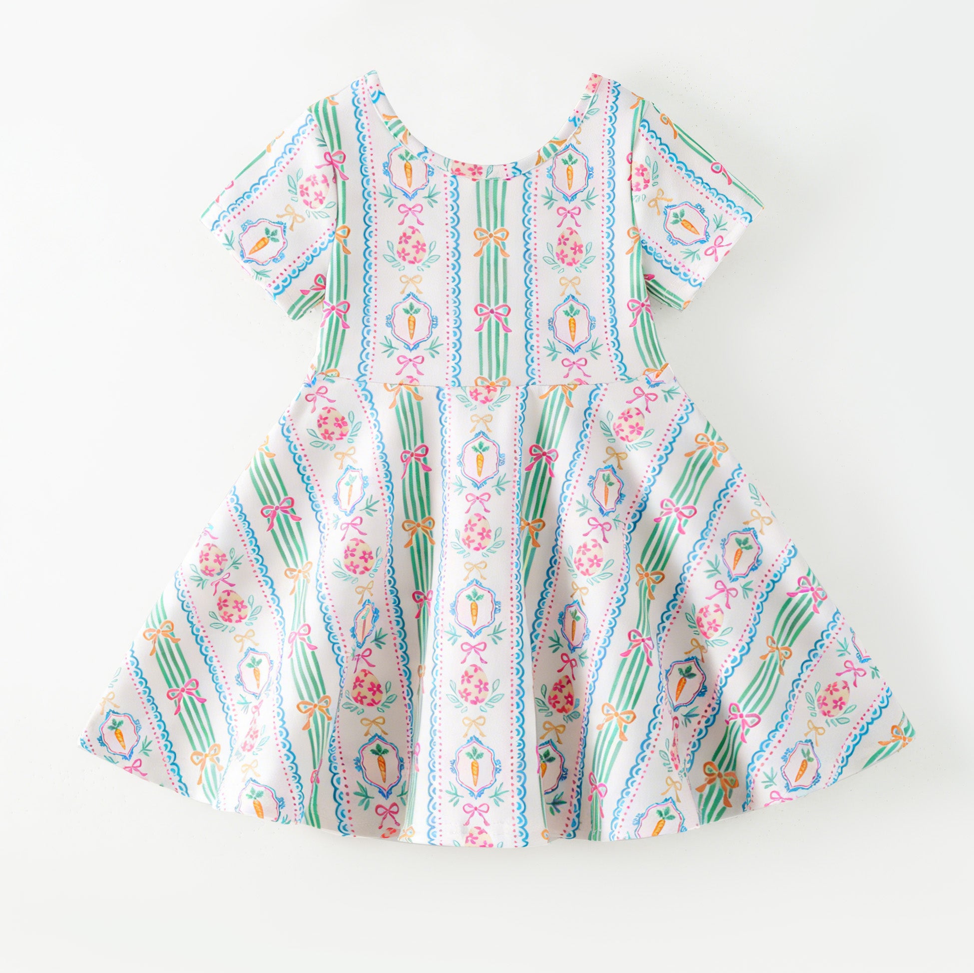 (Pre Order,Prepack Zone)Girls Easter Bunny Print Dress(Mix Size)