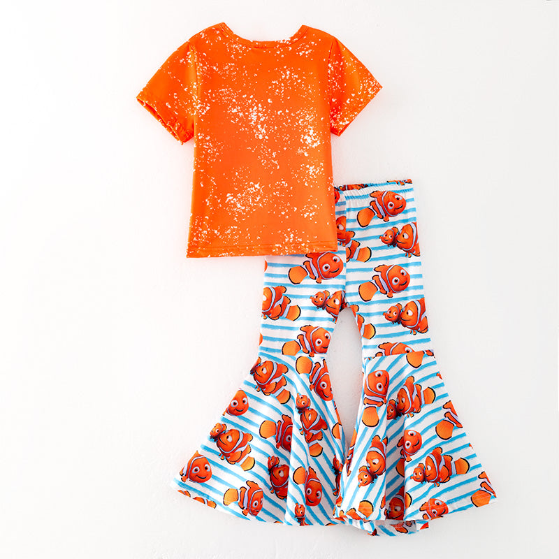 (In Stock)Girls Spring and Summer Cartoon Print Outfit Set