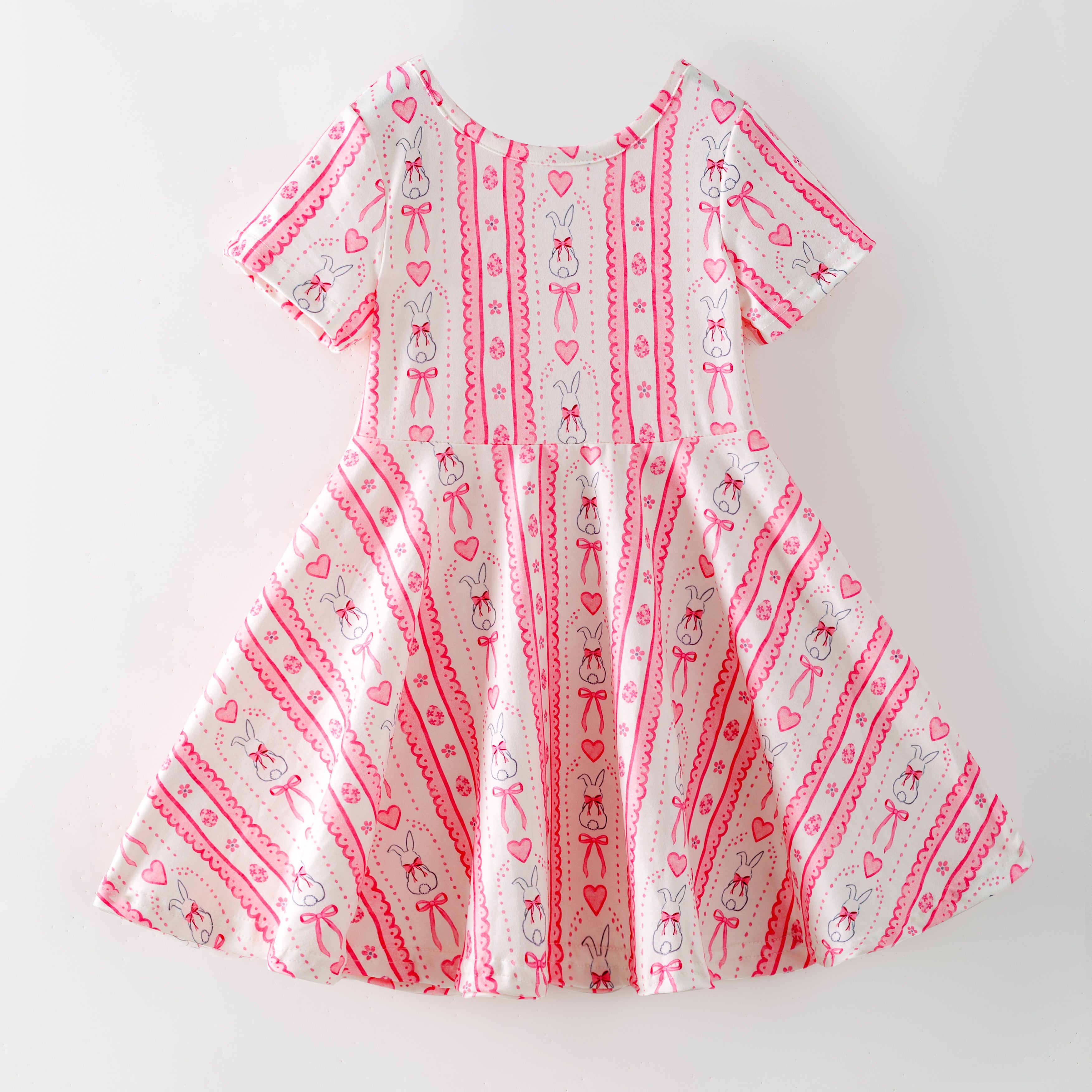 (Pre Order,Prepack Zone)Girls Easter Bunny Print Dress(Mix Size)