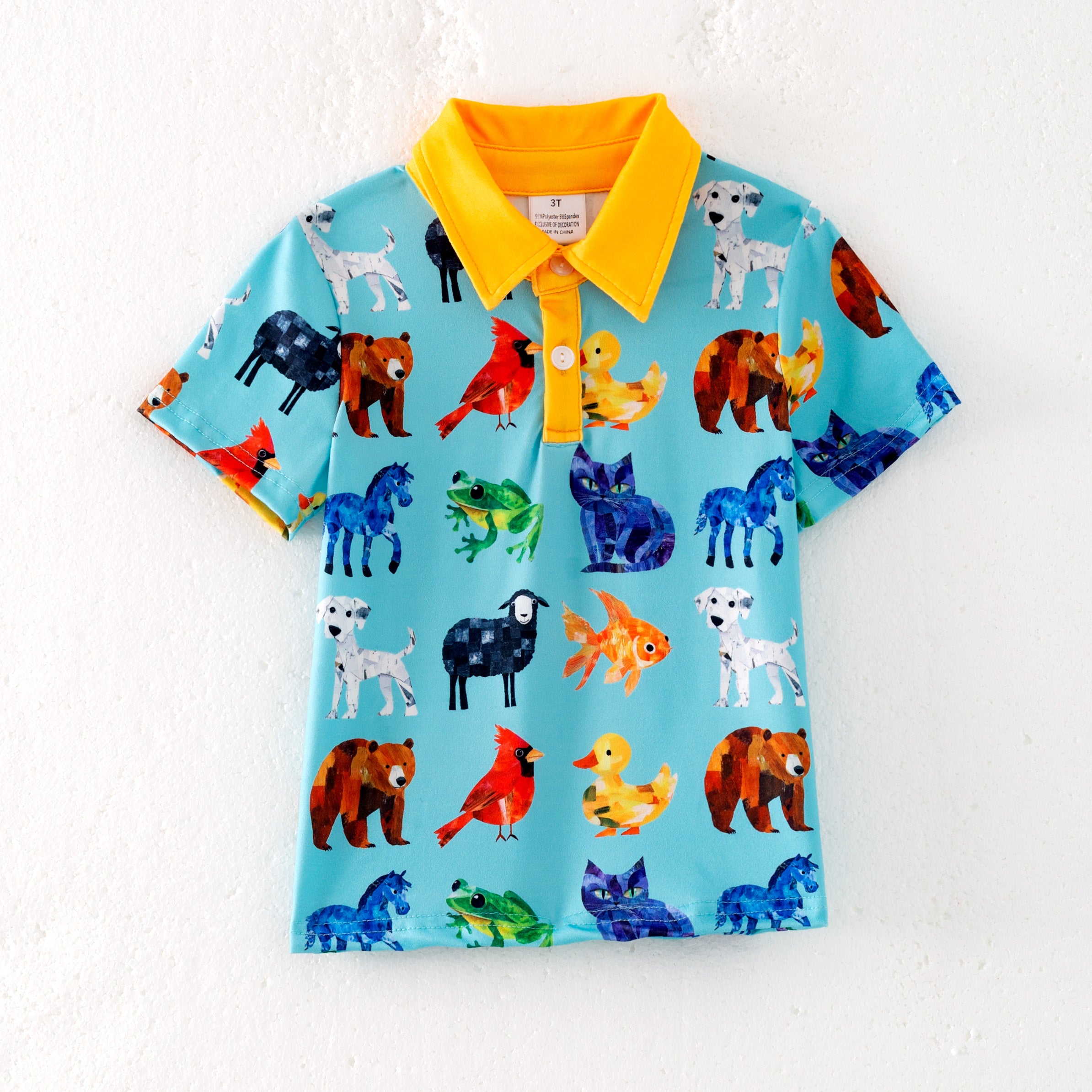 (Pre Order)Boys Spring and Summer Brown Bear Print Top