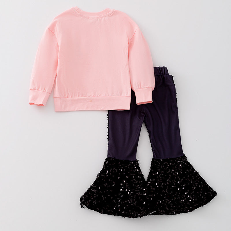 (In Stock L31-4-1)Girls Fall "Be Kind To Yourself" Cotton Top Velvet Pants Set