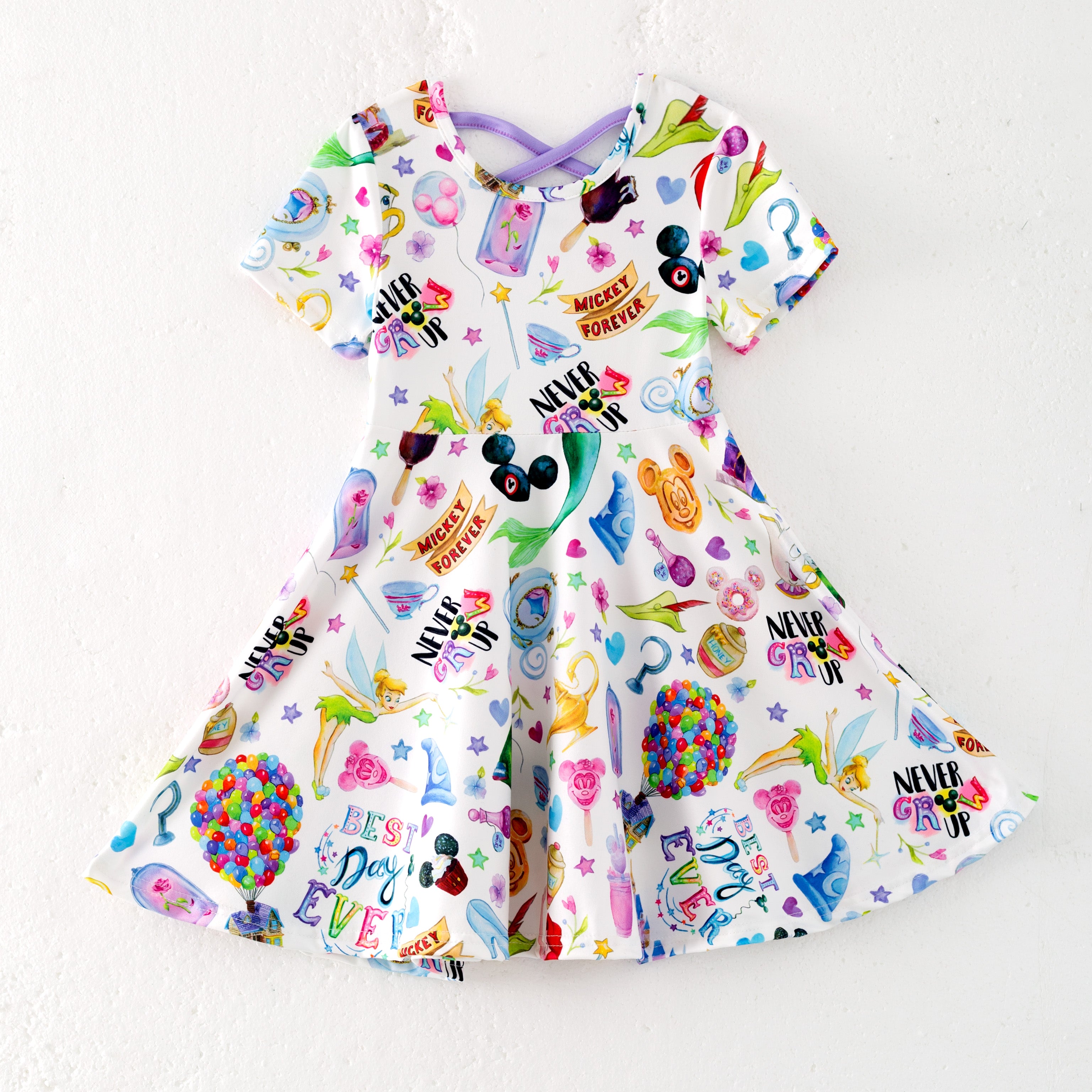 (Pre Order)Girls Spring and Summer Cartoon Character Print Dress